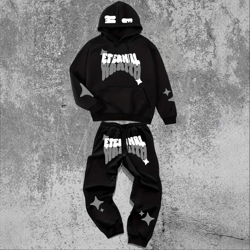 Men's Sports Suit 2 Piece Hoodie with Sweatpants Set Casual Running Jogging Sports Suit