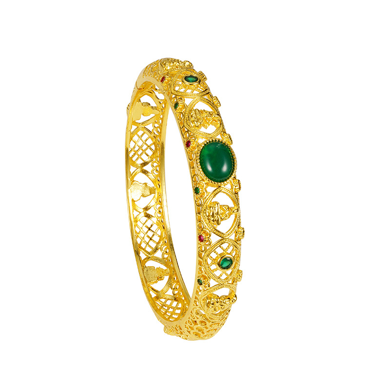 Vietnam Sha Jin retro todo el cuerpo budista brazalete de hebilla hueco jade joyería Yiwu fábrica directa para hombres y mujeres estilo chino