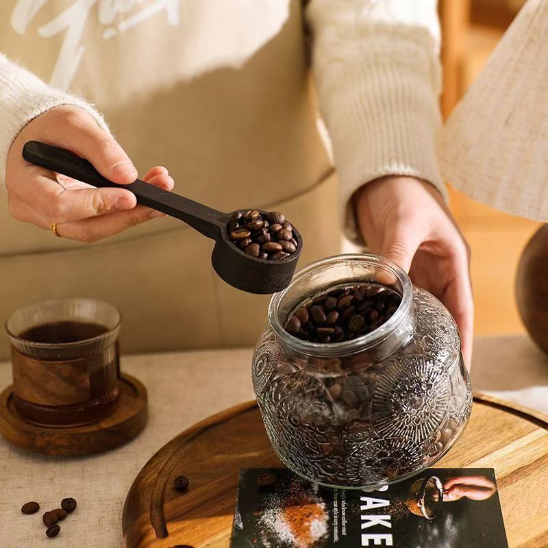 木製黒胡桃計量スプーン実木短柄コーヒースプーンケヤキコーヒー粉定量果粉スプーン調味料スプーン卸売り|undefined