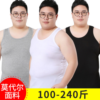 男士莫代尔宽松背心大号运动健身胖子内衣吊带加肥加大码肥佬夏季