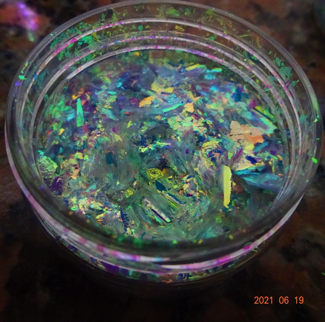 批发炫闪云锦粉天女散花粉星空之恋粗片变色龙 欧泊粉1g/袋