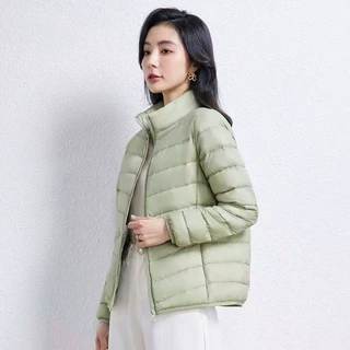 双层面料】2026新款轻薄女连帽立领冬季大码鸭绒服羽绒服修身