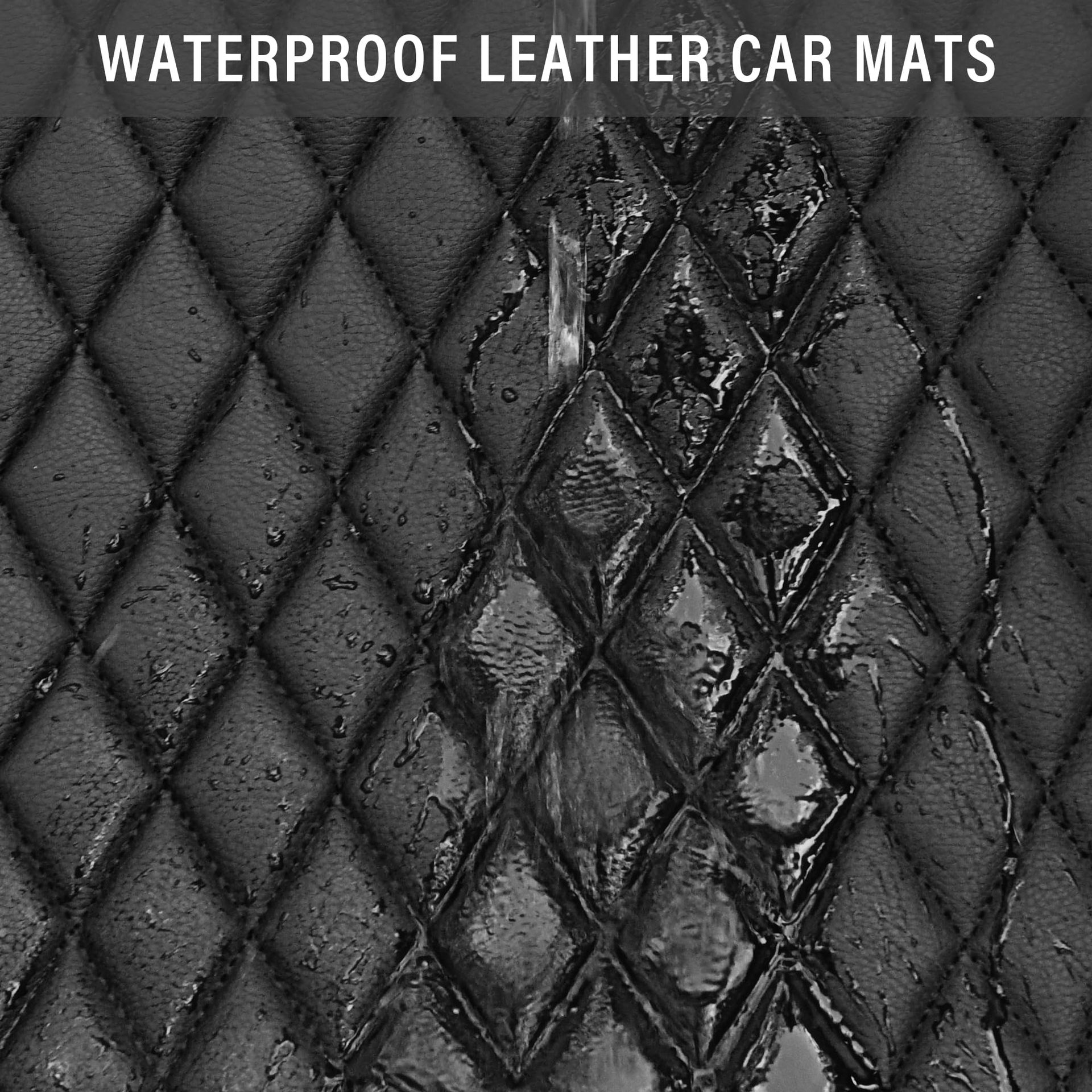 Shiny Leather Car Floor Mat with Rhinestones and Crystals, Universal Non-Slip Waterproof Mat for Women, Rhinestone Car Anti-Slip Mat