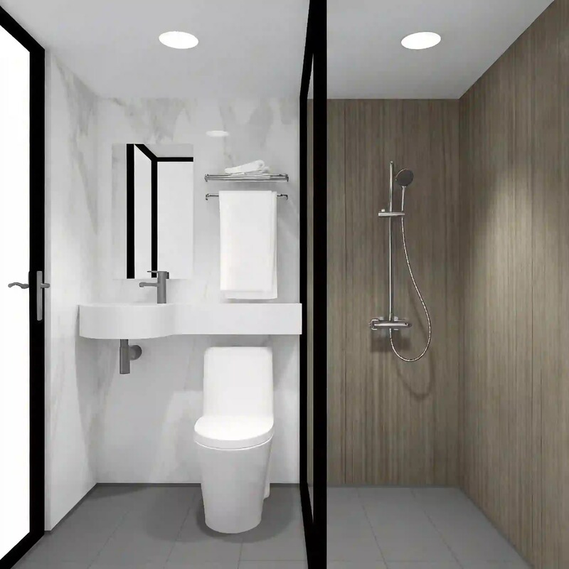 Integrated Shower Room with Smc Base, Integrated Bathroom Without Waterproofing, Suitable for Home, Hotel, Apartment, and Old House Renovation