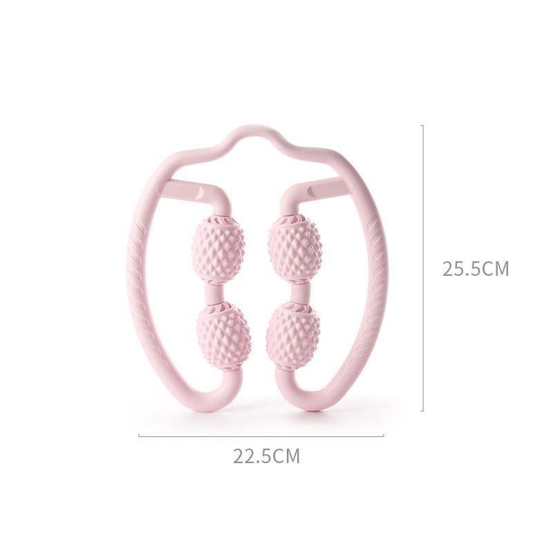 Masajeador de anillo Yoga rodillo de masaje de 4 ruedas muslo relajación muscular masaje de espuma palo clip de pierna masajeador