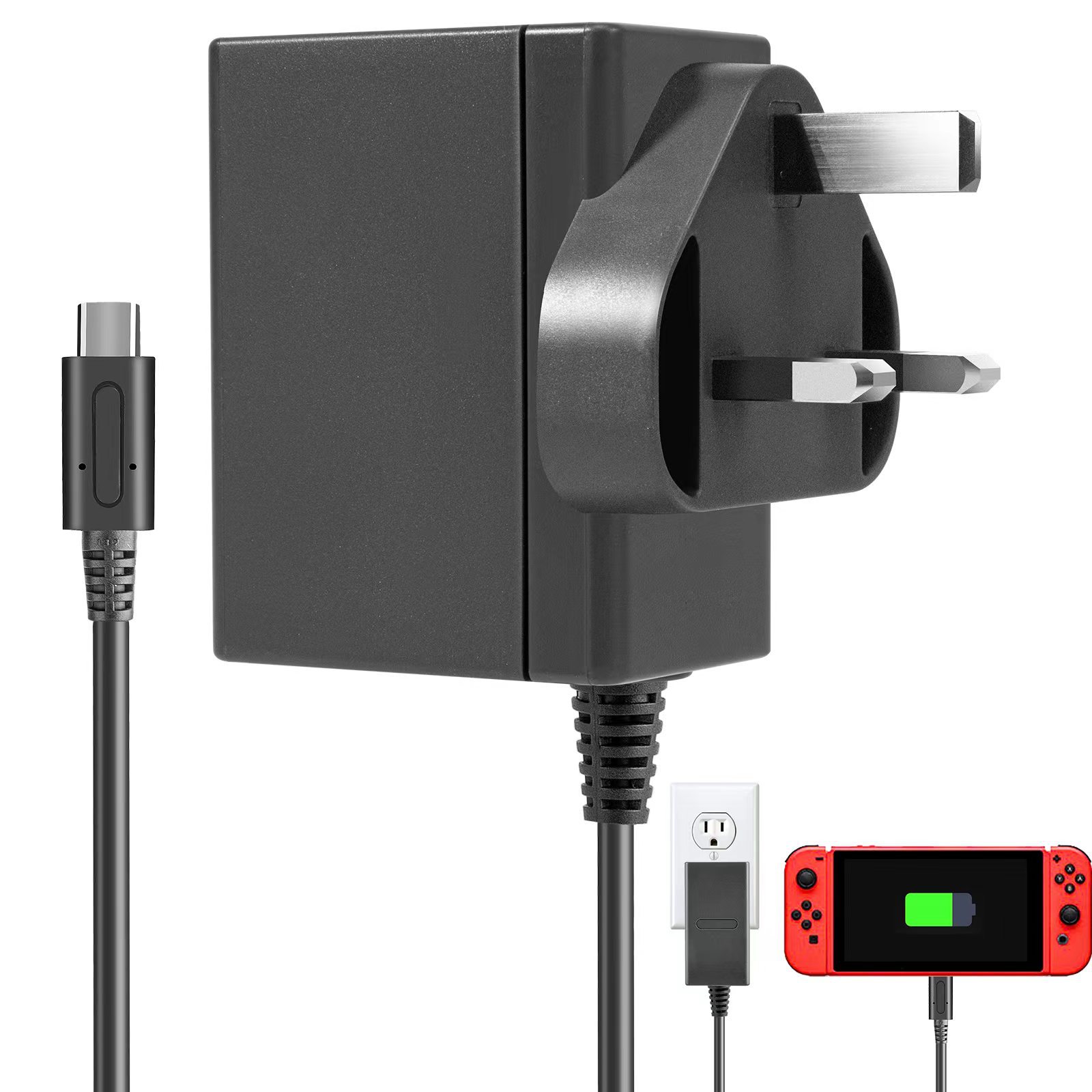 SWITCH Charger Iron Grey British Standard Hong Kong SWITCH AC ADAPTER Nintendo NINTENDO Power Supply