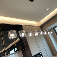 意式極簡一字型玻璃餐廳吊燈現代簡約吧台燈北歐風簡約創意長條燈