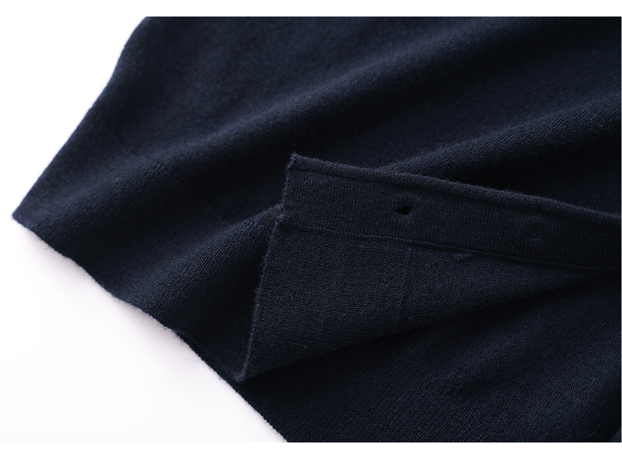 Áo cardigan len nhỏ tay ngắn dáng rộng phong cách lười biếng — màu xanh navy chi tiết 32