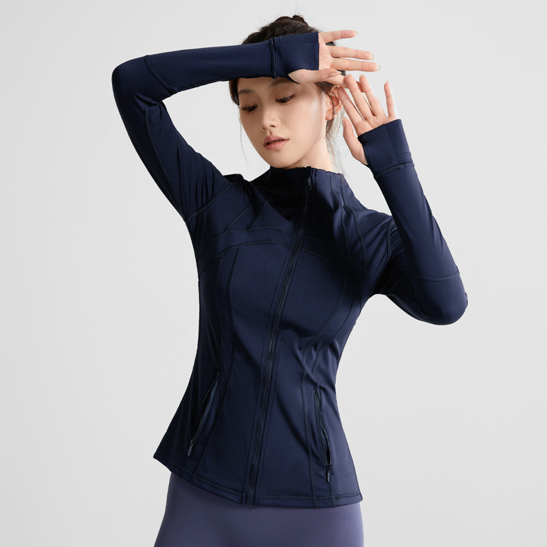 Lulu-style yoga wear for women, gym slim-fit stretch top, 2025 new spring/autumn sports jacket Lulu-style yoga wear for women, gym slim-fit stretch top, 2025 new spring/autumn sports jacket