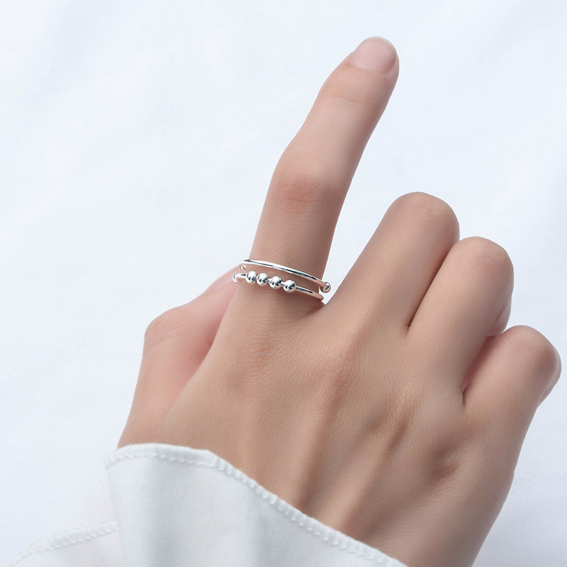 Simple Style Geometric Solid Color Sterling Silver Plating Open Rings display picture 5
