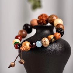 Elemental Chess Country Spring Eighteen Seeds Multi-Blessed Bodhi Bead Bracelet 18 Seeds Buddha Rosary Pendant Necklace Akinara Wood Accessory
