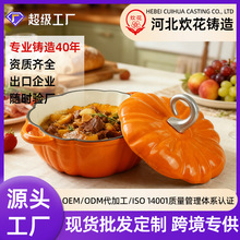 跨境铸铁搪瓷锅电磁炉通用南瓜炖煮锅家用无涂层不粘锅珐琅汤锅