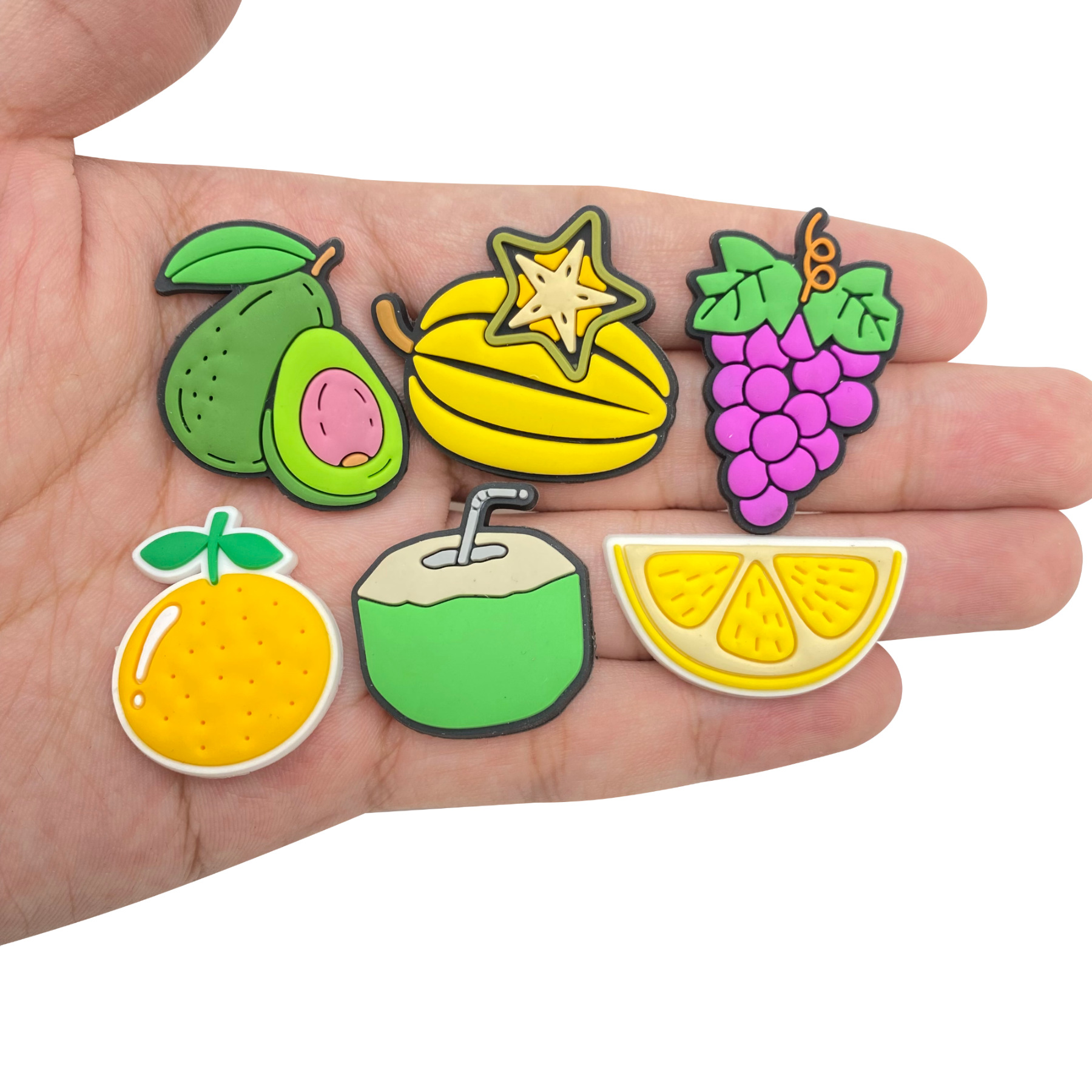 Fruit Pattern All Seasons Season Fruit Shoe Accessories PVC Self-adhesive All Seasons Shoe Buckle