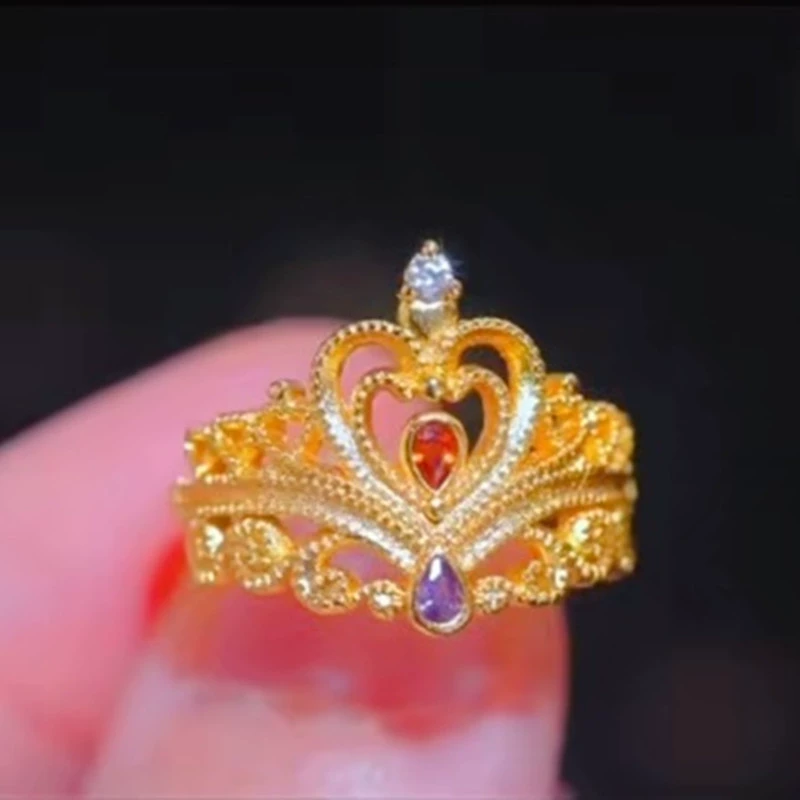 Модное бронзовое кольцо с камнем для невесты, с драгоценностью, подарок на день рождения