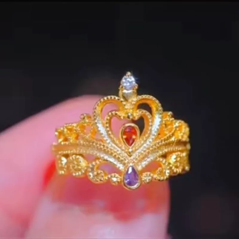 Модное бронзовое кольцо с камнем для невесты, с драгоценностью, подарок на день рождения
