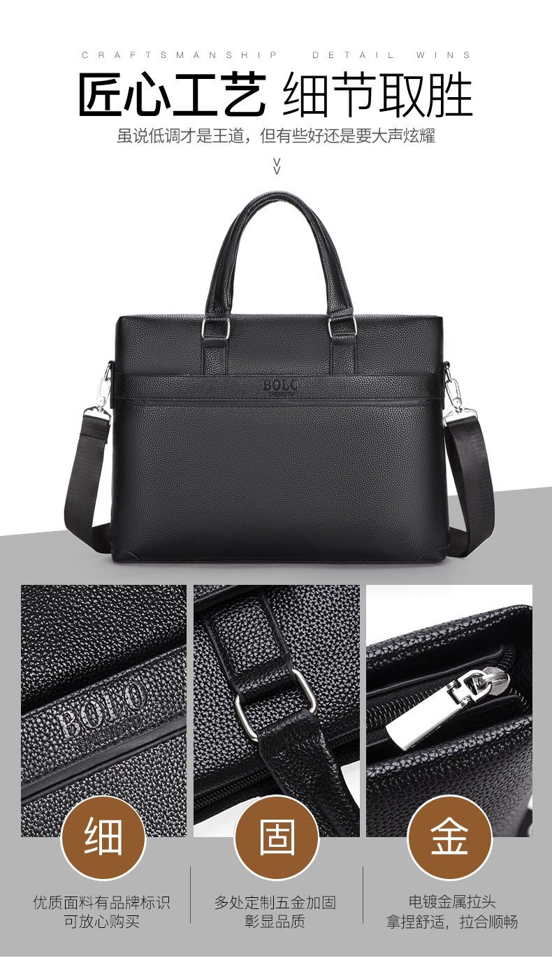 2025 Business Bag Men's laptop bag pu large Capacity Trendy single-shoulder hand-carry men's bag briefcase Specification drawing