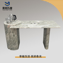 汉都人轻奢现代高级感大理石全石材茶水茶桌烧水壶一体嵌入式简约