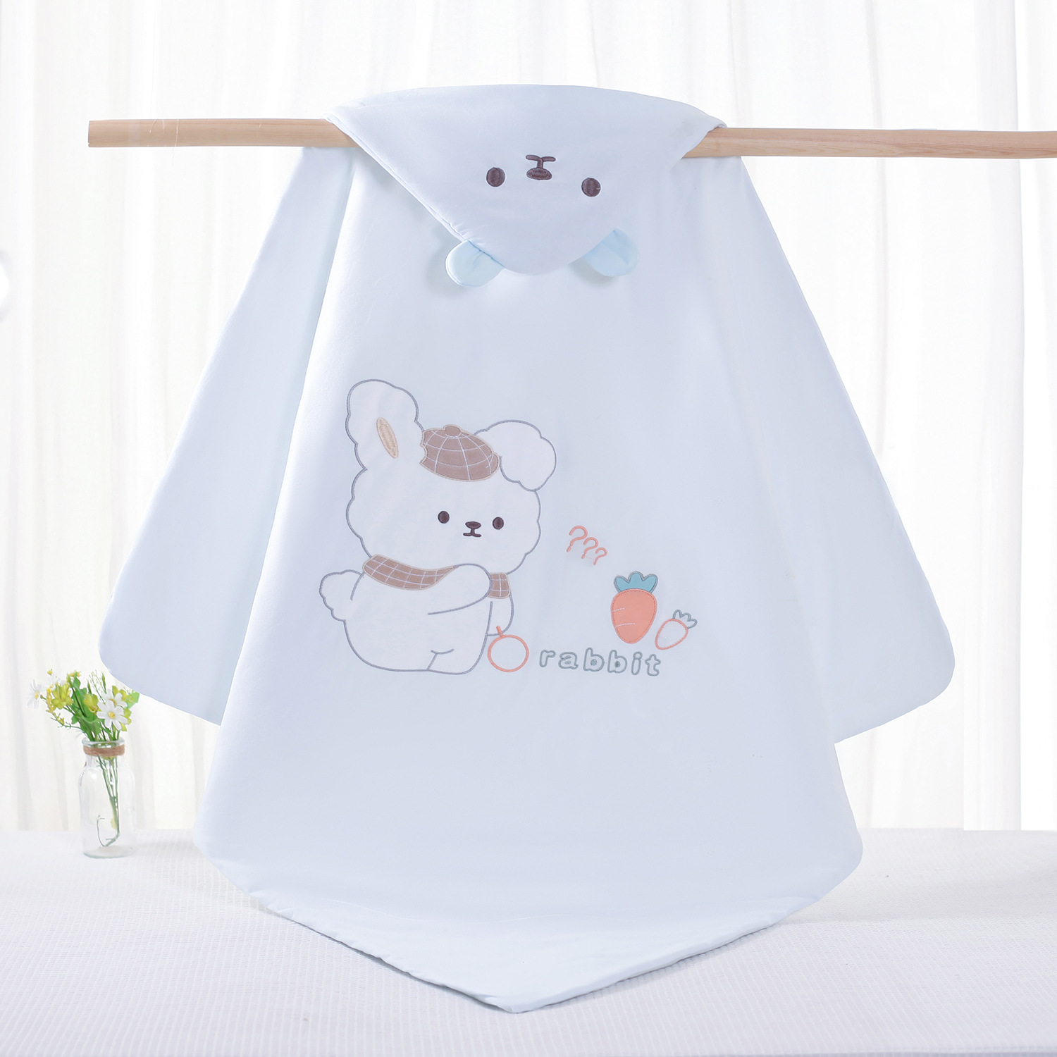 8132 작은 토끼 얇은 코튼 블루