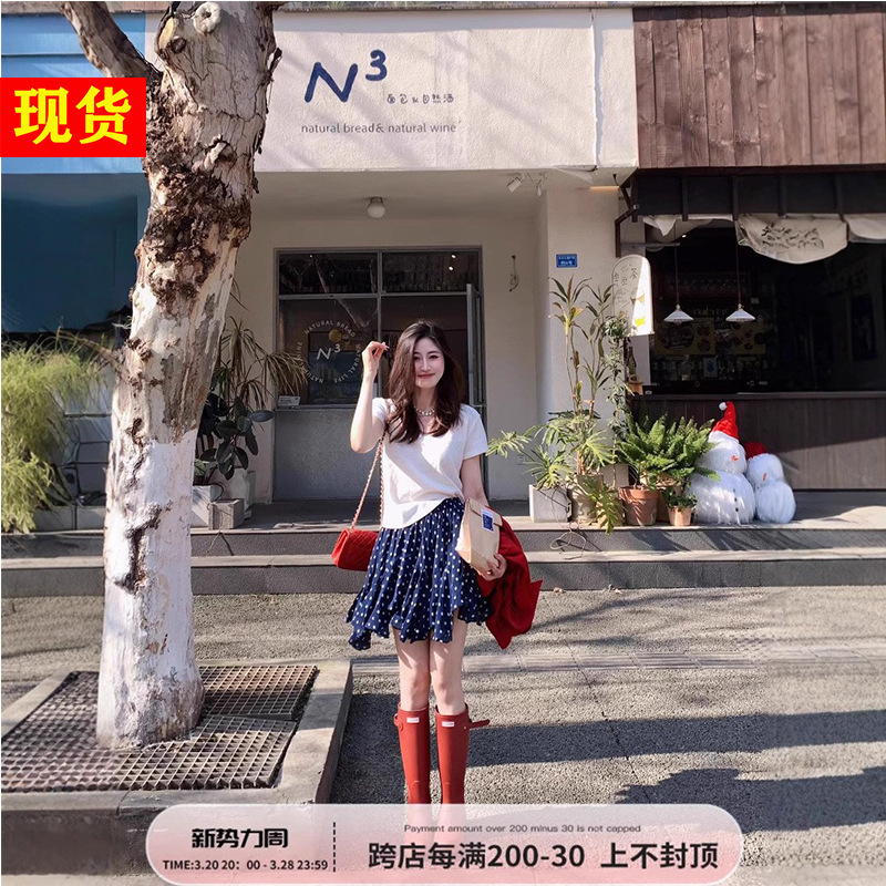 Sicilian Flower Blue and White Flower Rayon Skirt Women's French Retro Elegant Asymmetrical Short Skirt