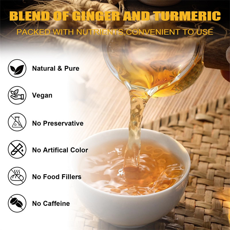 Turmeric Ginger Cinnamon Tea Bags 60g Cold Brewed Sugar Free Warming Herbal Tea for Daily Hot Steeping specifications