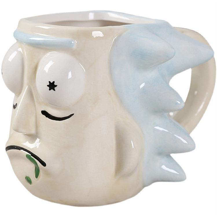 Rick y Morty tazas de marca creativas de dibujos animados de gran capacidad tazas de cerámica tazas de agua personales tazas lindas para el hogar