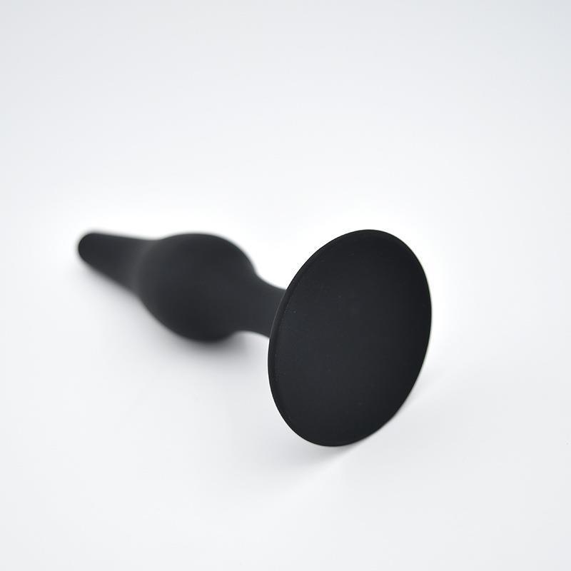 Silicone Anal Plug 4-Piece Set with Suction Cups, Black Body-Safe Training Kit — detail image 9