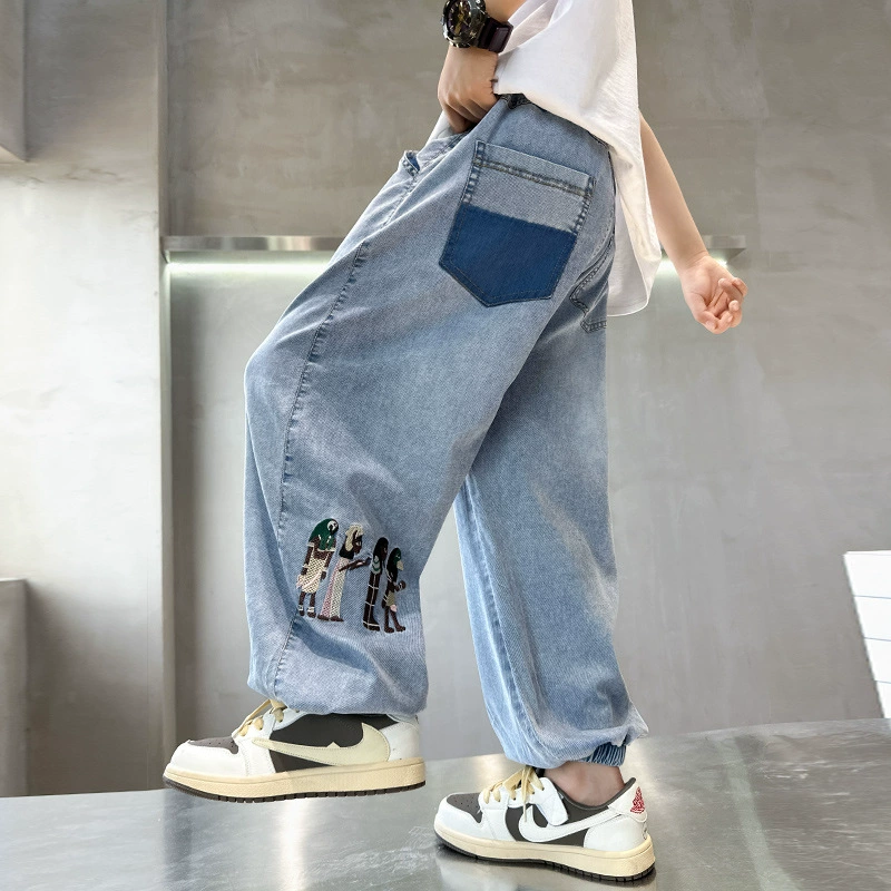 Summer clothing, summer thin jeans, children's mosquito repellent, trousers for boys, for teenagers