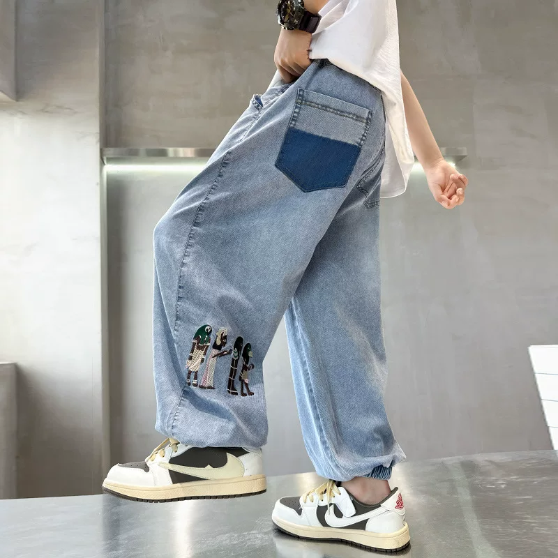 Summer clothing, summer thin jeans, children's mosquito repellent, trousers for boys, for teenagers