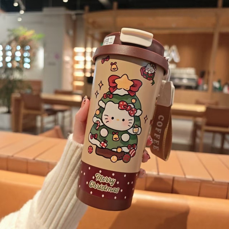 时尚铃兰咖啡杯卡通不锈钢保温杯 高颜值车载便携吸管水杯礼品网|undefined