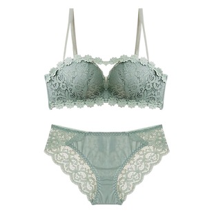 Sunflower sexy small chest underwear suit bra lace push up adjustable bra without steel ring upper support