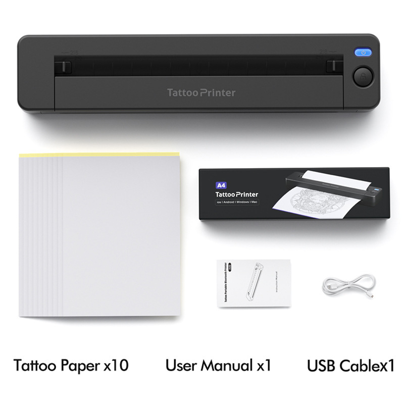 Cross-border HD tattoo transfer machine portable thermal printing office document tattoo equipment tattoo artist A4 printer Cross-border HD tattoo transfer machine portable thermal printing office document tattoo equipment tattoo artist A4 printer
