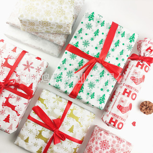 Amazon shopify cross-border Christmas gift wrapping paper ins style fawn pattern gift paper wholesale