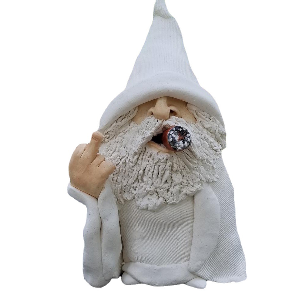 2022 model cross-border smoking white-bearded dwarf old man resin craft figurine gnome dwarf statue
