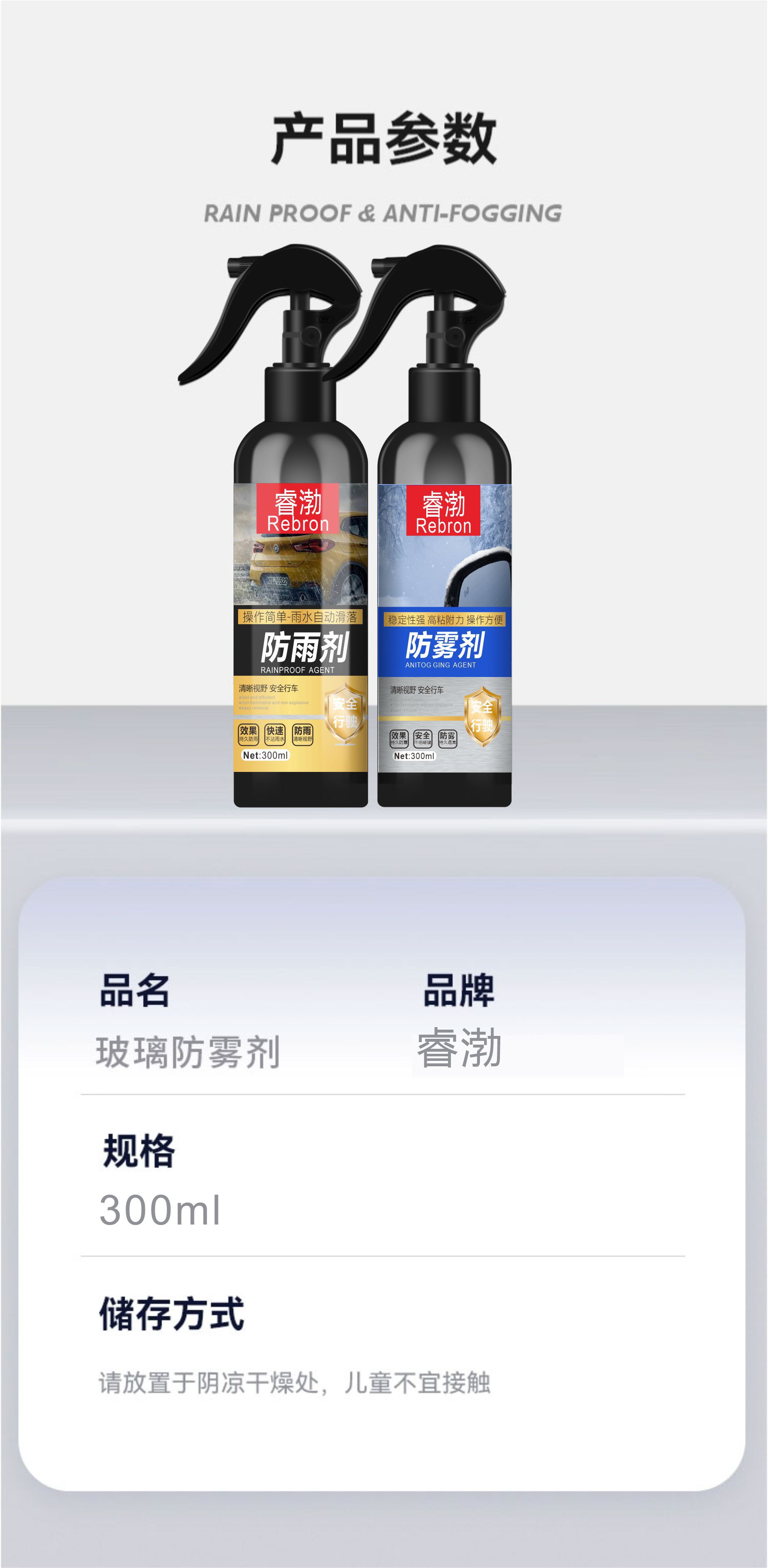 Anti-fog Agent Car Rearview Mirror Rainproof Glass Windshield Spray