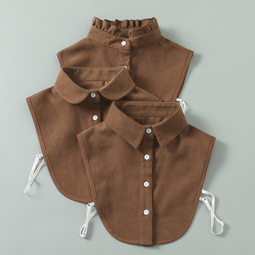 coffee dickey collar sweaters decoration took han edition brown collar half shirt detachable collar