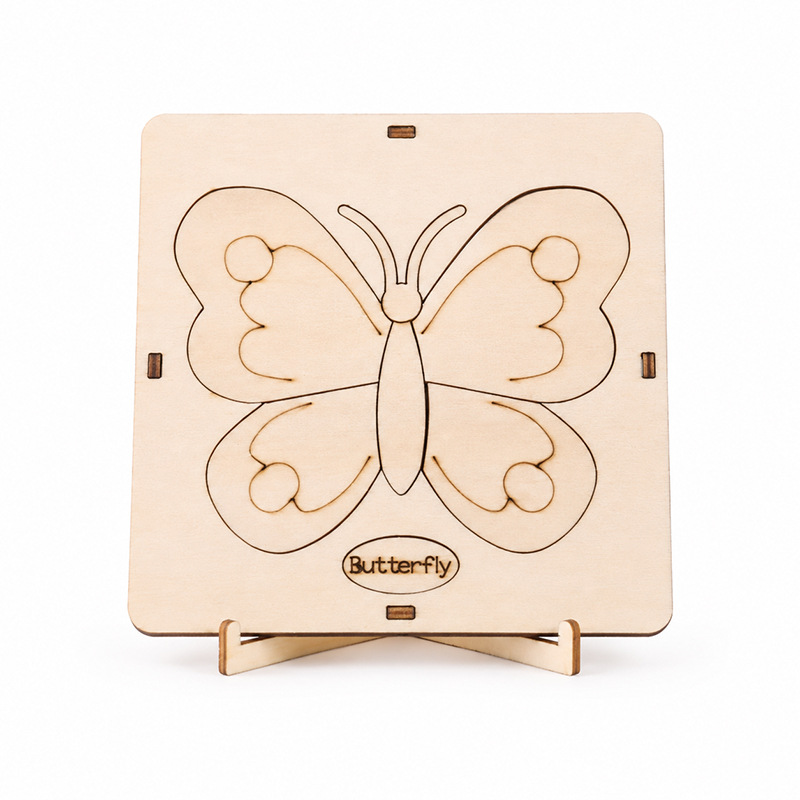 Mont 's Educación temprana madera puzzle infantil dibujado a mano DIY encantador regalo de juguetes de frutas animales