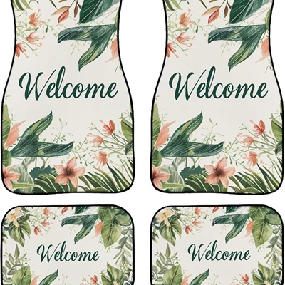 Floral Butterfly Crystal Velvet | Avtomobil döşəmə paspasları - car-floor-mats-27-3344cm-two-piece-set