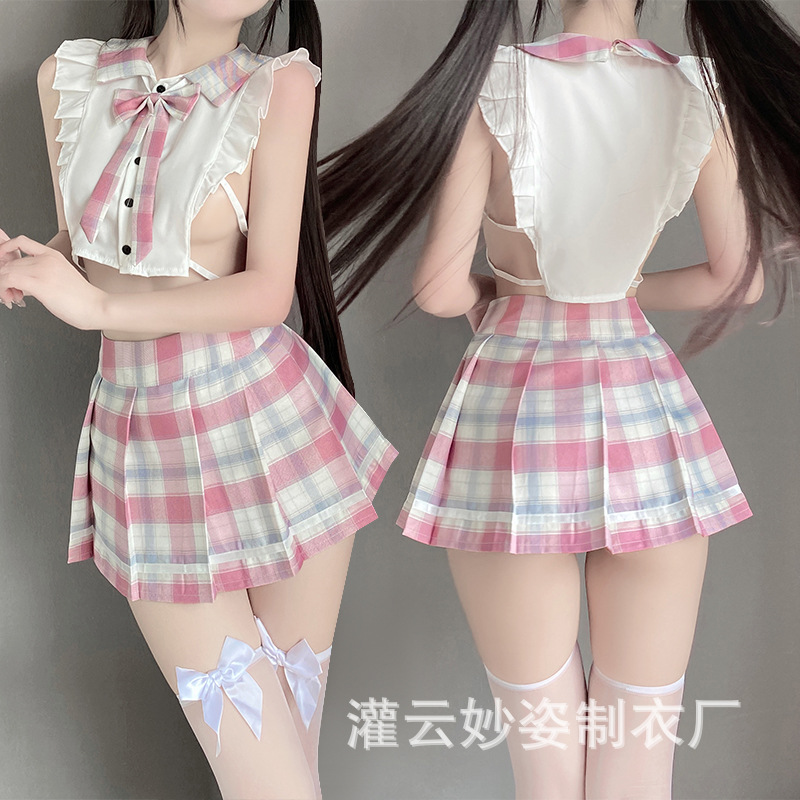 妙姿情趣内衣学生暴露女装纯欲jk制服方便免脱床上激情套装2653