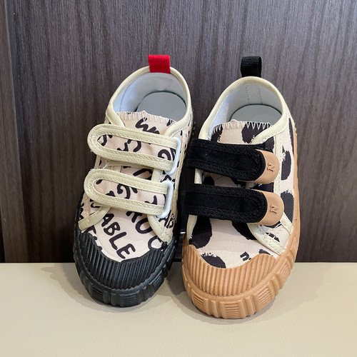 South Heron Korean-style Casual Kids' Shoes INS Graffiti Velcro Cookie Shoes for Kindergarten, Older Kids, and Teens – Canvas Sneakers for Students