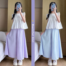 女大童夏季薄款休闲裙裤新款大儿童装洋气裤子夏天休闲外穿阔腿裤