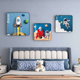 JX55儿童房装饰画卧室床头背景墙面男孩宇航员挂画女孩房间布置墙