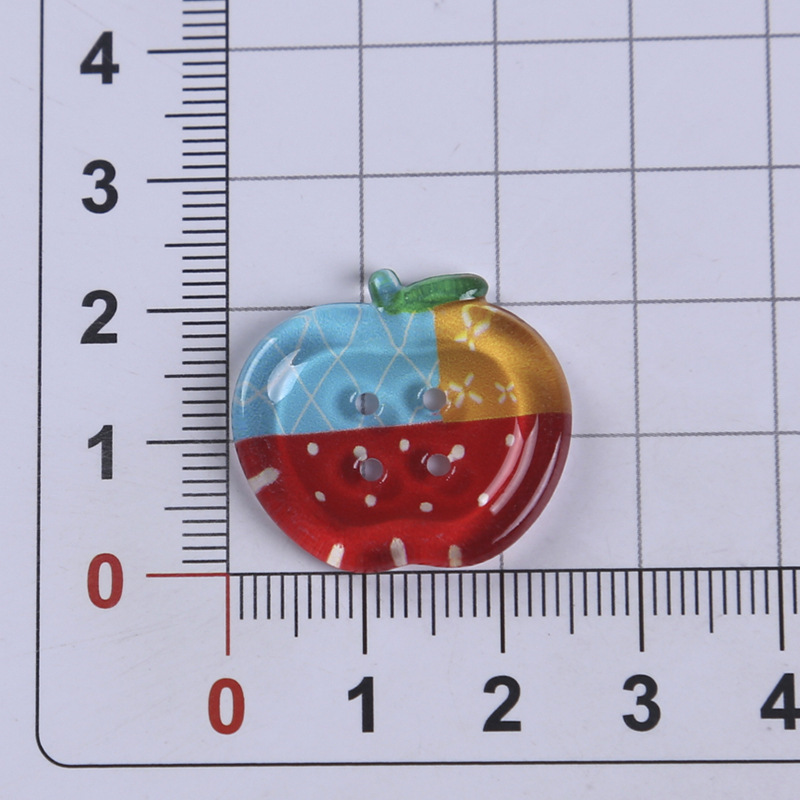 春夏の新クリアプリントアップルボタンアクセサリー DIY 衣類ボタン下駄装飾携帯電話ケースアクセサリー|undefined