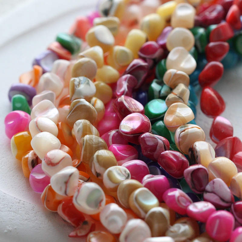 Shell Beads with Beads Irregular Color 8mm Seaside Beads DIY Material Accessories (G413)