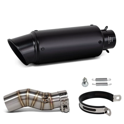 Tail Section Motorcycle Modified Exhaust — Motorcycle exhaust pipe - 450mt-mid-section-sc-black-inclined-tail