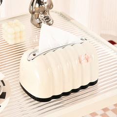 創意彈簧紙巾盒衛生間客廳臥室紙抽盒奶油風可愛蝴蝶結裝飾紙巾盒