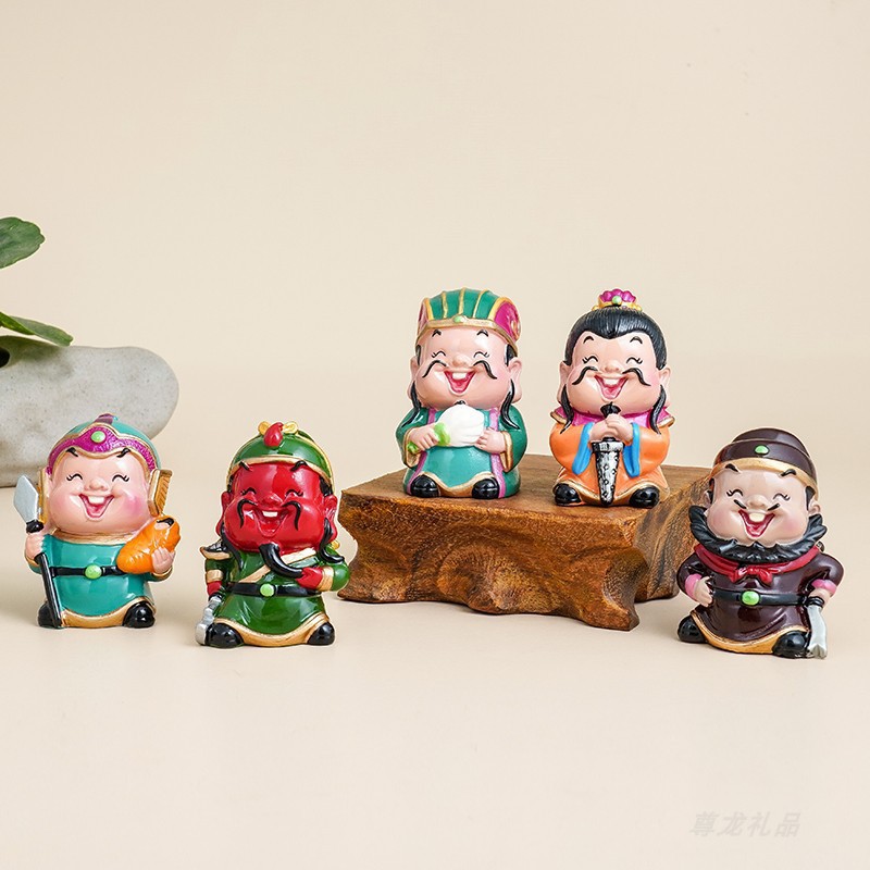 厂家直销Q版小神仙财神公仔卡通摆件观音如来关公小佛像汽车饰品
