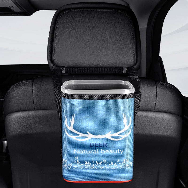 Cartoon multi-function car trash can car suspension trash can built-in garbage bag car seat hanging bag
