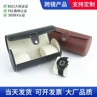 Golden Packaging PU кожаный 3-разрядный цилиндр для часов коробки оптом оптом три механические часы дисплей упаковочная коробка оптом