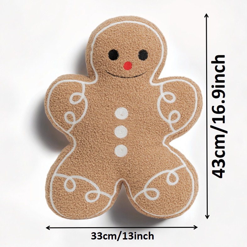 Navidad transfronteriza Gingerbread hombre almohada encantadora creativa atmósfera festiva decoración del hogar sofá Gingerbread hombre almohada almohada