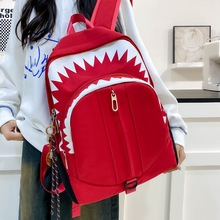 校园潮流新款鲨鱼双肩包男大容量个性创意背包初高中生双肩背包